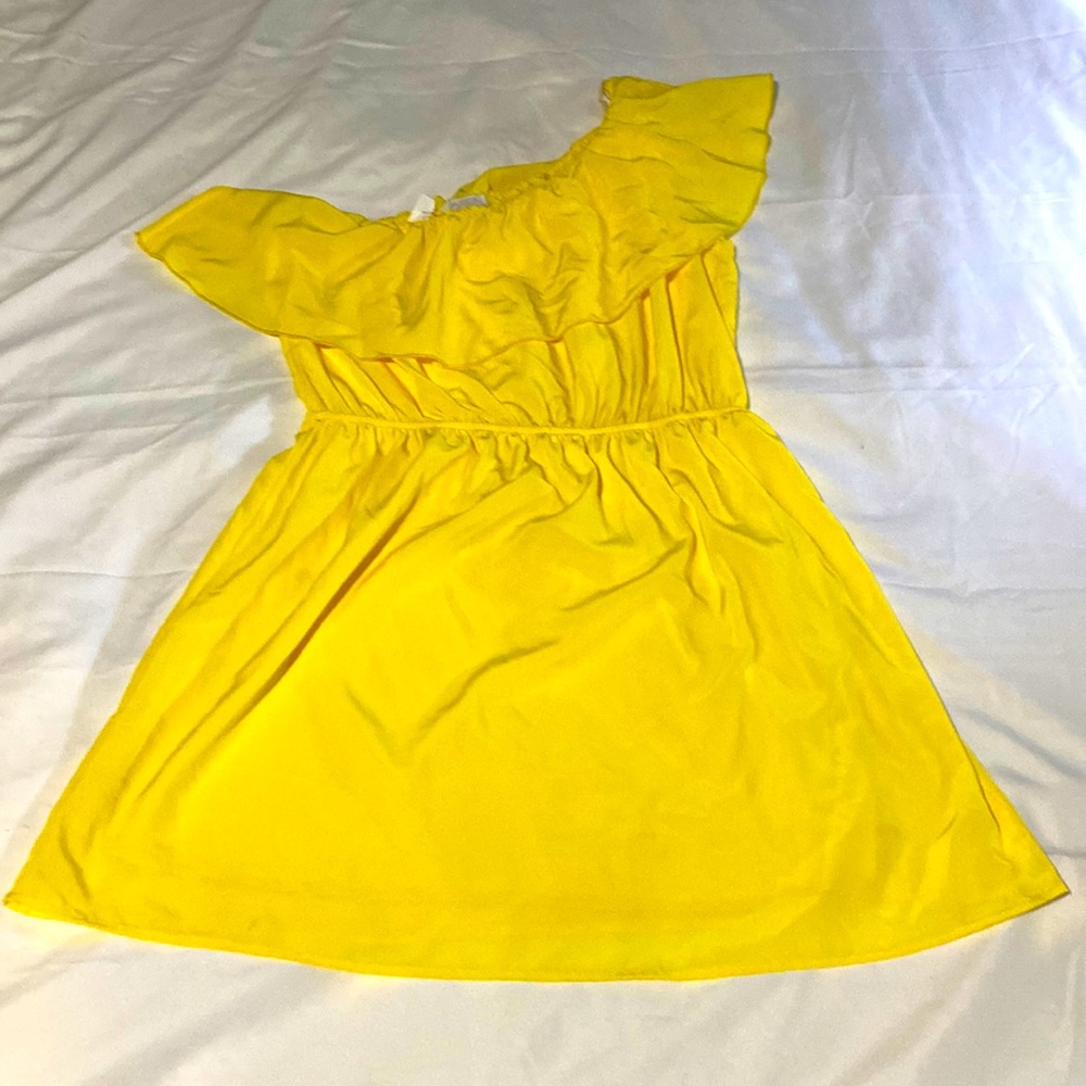Yellow One Shoulder Dress NWOT